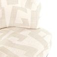 Cheyenne Beige Fabric Graffic Swivel Dining Chair with Black Legs