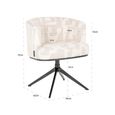 Cheyenne Beige Fabric Graffic Swivel Dining Chair with Black Legs