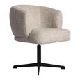 Dinan Swivel Dining Chair - Cream Tweed - Fabric and Metal