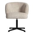 Dinan Swivel Dining Chair - Cream Tweed - Fabric and Metal