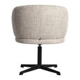 Dinan Swivel Dining Chair - Cream Tweed - Fabric and Metal