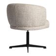 Dinan Swivel Dining Chair - Cream Tweed - Fabric and Metal