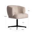 Dinan Swivel Dining Chair - Cream Tweed - Fabric and Metal