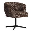 Dinan Swivel Dining Chair - Labyrinth - Brown - Fabric and Metal