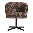 Dinan Swivel Dining Chair - Labyrinth - Brown - Fabric and Metal