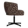 Dinan Swivel Dining Chair - Labyrinth - Brown - Fabric and Metal