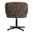 Dinan Swivel Dining Chair - Labyrinth - Brown - Fabric and Metal