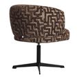 Dinan Swivel Dining Chair - Labyrinth - Brown - Fabric and Metal