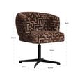 Dinan Swivel Dining Chair - Labyrinth - Brown - Fabric and Metal