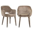 Donnatella Stone Chenille Fabric Dining Armchair