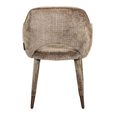Donnatella Stone Chenille Fabric Dining Armchair