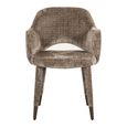 Donnatella Stone Chenille Fabric Dining Armchair