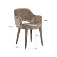 Donnatella Stone Chenille Fabric Dining Armchair