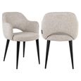 Giovanna Dining Armchair - Fancy Natural - Fabic and Metal