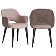 Giovanna Khaki Fabric Dining Armchair with Black Legs