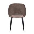 Giovanna Khaki Fabric Dining Armchair with Black Legs