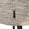 Giovanna Natural Khaki Fabric Dining Armchair with Black Legs