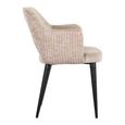 Giovanna Pink Khaki Fabric Dining Armchair with Black Legs