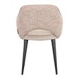 Giovanna Pink Khaki Fabric Dining Armchair with Black Legs