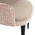 Giovanna Pink Khaki Fabric Dining Armchair with Black Legs