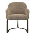 Hadley Dining Armchair - Cantilever Base - Brown Tweed - Fabric and Metal
