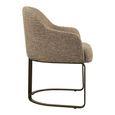 Hadley Dining Armchair - Cantilever Base - Brown Tweed - Fabric and Metal