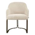 Hadley Dining Armchair - Cantilever Base - Natural Boldweave - Fabric and Metal