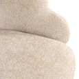Kayla Cream Fabric Swivel Dining Chair with Black Legs