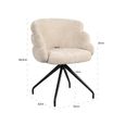 Kayla Cream Fabric Swivel Dining Chair with Black Legs