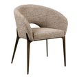 Kenzi Dining Chair - Curved Back - Mocca Linear - Fabric and Wood