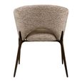 Kenzi Dining Chair - Curved Back - Mocca Linear - Fabric and Wood