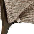 Kenzi Dining Chair - Curved Back - Mocca Linear - Fabric and Wood