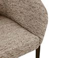 Kenzi Dining Chair - Curved Back - Mocca Linear - Fabric and Wood