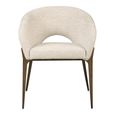Kenzi Dining Chair - Curved Back - Natural Linear - Fabric and Wood