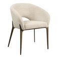 Kenzi Dining Chair - Curved Back - Natural Linear - Fabric and Wood