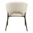 Kenzi Dining Chair - Curved Back - Natural Linear - Fabric and Wood