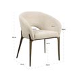 Kenzi Dining Chair - Curved Back - Natural Linear - Fabric and Wood