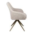 Lisonne Swivel Dining Armchair - Sand - Fabric and Metal