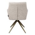 Lisonne Swivel Dining Armchair - Sand - Fabric and Metal