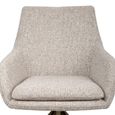 Lisonne Swivel Dining Armchair - Sand - Fabric and Metal