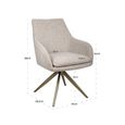 Lisonne Swivel Dining Armchair - Sand - Fabric and Metal