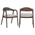 Mihara Dining Chair - Curved Back - Mocco - Fabric and Wood