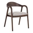 Mihara Dining Chair - Curved Back - Mocco - Fabric and Wood