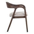 Mihara Dining Chair - Curved Back - Mocco - Fabric and Wood
