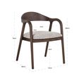 Mihara Dining Chair - Curved Back - Mocco - Fabric and Wood