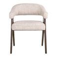 Mori Dining Chair - Curved Back - Cream Tweed - Fabric and Wood