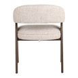 Mori Dining Chair - Curved Back - Cream Tweed - Fabric and Wood