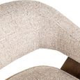Mori Dining Chair - Curved Back - Cream Tweed - Fabric and Wood
