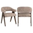 Mori Dining Chair - Mocca Linear - Fabric and Wood