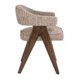 Mori Dining Chair - Mocca Linear - Fabric and Wood